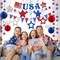 4th of July Patriotic Decorations Set,Red White Blue Honeycomb Ball,Star Hanging Swirl,star Garland